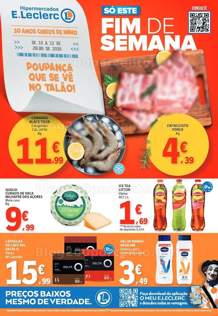 Antevisão Folheto E-LECLERC Promoções Fim de Semana - 10 a 12 julho